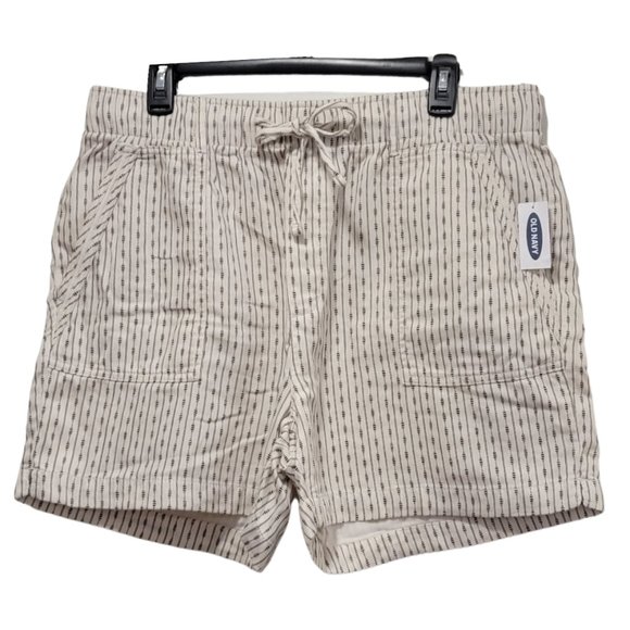 NWT- Old Navy- High Rise Cotton Twill White & Black Patterned Shorts, SZ Large - Picture 5 of 14